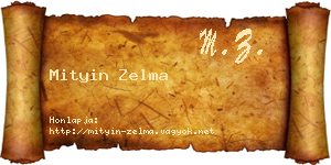 Mityin Zelma névjegykártya